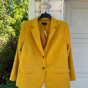 NWT Talbots Gorgeous Gold Wool Blend Long Sleeve Lined Blazer